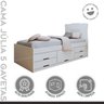 Conjunto 2 Cama Solteiro 5 Gavetas Júlia - 3