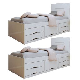 Conjunto 2 Cama Solteiro 5 Gavetas Júlia - 1