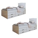 Ver imagem 2 de Conjunto 2 Cama Solteiro 5 Gavetas Júlia Branco