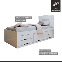 Conjunto 2 Cama Solteiro 5 Gavetas Júlia - 4