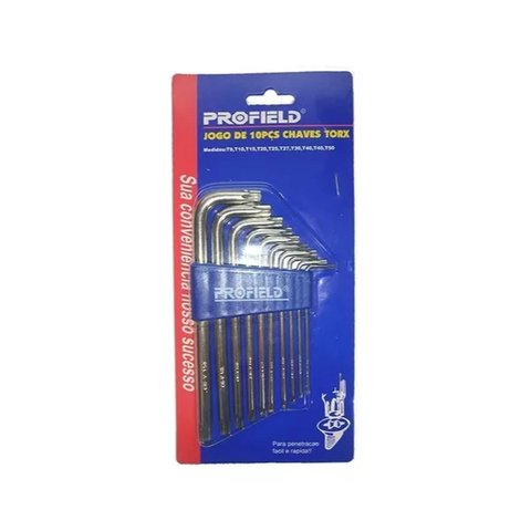 Jogo de Chave Torx com Furo 10 Peças - Profield