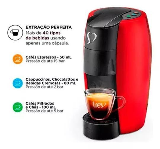 Cafeteira Expressa Lov Multi Bebidas Três Corações Vermelha - 3