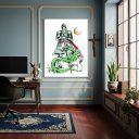 Ver imagem 1 de Quadro Decorativo São Jorge o Santo Mártir - 70x50cm:moldura Preta