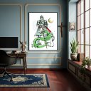 Ver imagem 2 de Quadro Decorativo São Jorge o Santo Mártir - 70x50cm:moldura Preta
