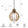 Pendente Bali E27 Rustico Mdf Restaurante Luz Sala Moderno - 8