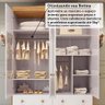Guarda-roupa de Bebê 156,80cm 4 Portas com Janela 4 Gavetas 100% Mdf Maya Provençal Espresso Móveis - 9