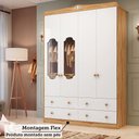 Ver mais imagens de Guarda-Roupa de Bebê 156,80cm 4 Portas com Janela 4 Gavetas 100% MDF Maya Provençal Yescasa Branco/Brilho/Amêndoa