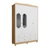 Guarda-roupa de Bebê 156,80cm 4 Portas com Janela 4 Gavetas 100% Mdf Maya Provençal Espresso Móveis - 2