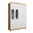 Ver imagem 3 de Guarda-Roupa de Bebê 156,80cm 4 Portas com Janela 4 Gavetas 100% MDF Maya Provençal Yescasa Branco/Brilho/Amêndoa