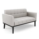 Ver imagem 7 de Conjunto Poltrona e Namoradeira Decorativa Karen Pés Fixo em Madeira Preto Veludo Cinza G19 - Gran B