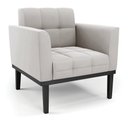 Ver imagem 6 de Conjunto Poltrona e Namoradeira Decorativa Karen Pés Fixo em Madeira Preto Veludo Cinza G19 - Gran B