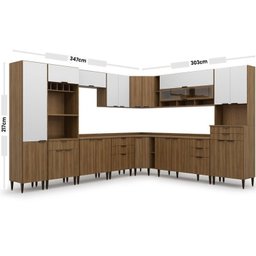 Cozinha Compacta 13 Peças 21 Portas 9 Gavetas Paris - 15