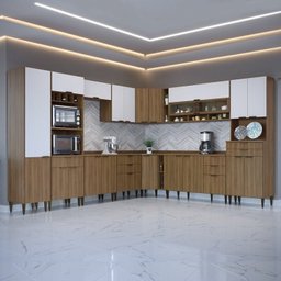 Cozinha Compacta 13 Peças 21 Portas 9 Gavetas Paris - 1