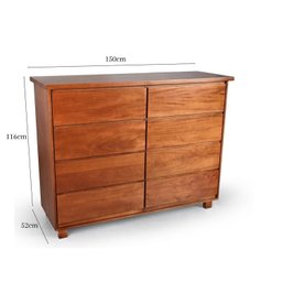 Cômoda 8 Gavetas 150x116x52 Cm Classic - 4