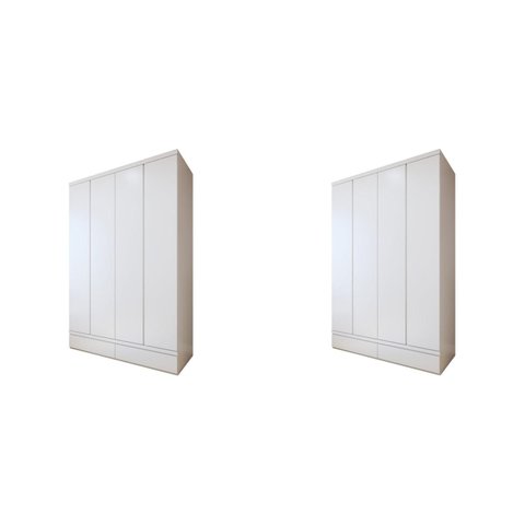 Conjunto 2 Guarda-Roupa 4 Portas 3 Gavetas 100% MDF Urbano