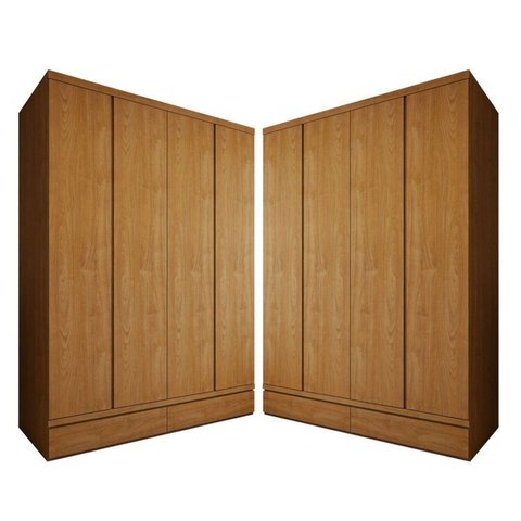 Conjunto 2 Guarda-Roupa 4 Portas 3 Gavetas 100% MDF Urbano