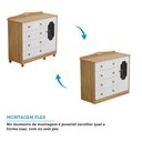Ver imagem 7 de Cômoda de Bebê 120,30cm 1 Porta com Janela e 4 Gavetas 100% MDF Maya Provençal Yescasa Branco/Brilho/Amêndoa