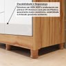 Cômoda de Bebê 120,30cm 1 Porta com Janela e 4 Gavetas 100% Mdf Maya Provençal Espresso Móveis - 8