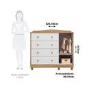 Ver imagem 4 de Cômoda de Bebê 120,30cm 1 Porta com Janela e 4 Gavetas 100% MDF Maya Provençal Yescasa Branco/Brilho/Amêndoa