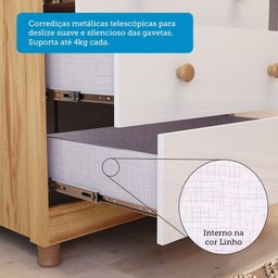 Cômoda de Bebê 120,30cm 1 Porta com Janela e 4 Gavetas 100% Mdf Maya Provençal Espresso Móveis - 11