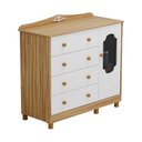 Ver imagem 3 de Cômoda de Bebê 120,30cm 1 Porta com Janela e 4 Gavetas 100% MDF Maya Provençal Yescasa Branco/Brilho/Amêndoa