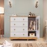 Cômoda de Bebê 120,30cm 1 Porta com Janela e 4 Gavetas 100% Mdf Maya Provençal Espresso Móveis - 4