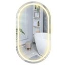 Ver imagem 4 de Espelho Jateado Oval Iluminado com Led Quente Touch 80x60cm