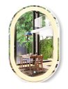 Ver imagem 1 de Espelho Jateado Oval Iluminado com Led Quente Touch 80x60cm