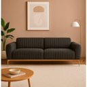 Ver imagem 1 de Sofá Cocie 2 Lugares 180cm Preto Acinzentado Linho Estrutura Madeira Sofá Home