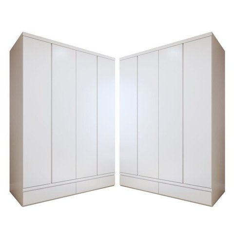 Conjunto 2 Guarda-Roupa 4 Portas 3 Gavetas 100% MDF Urbano