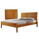 Ver imagem 1 de Conjunto Quarto de Casal Cama Queen Madeira Maciça e Cômoda 5 Gavetas com Sapateira Unique