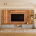 Ver imagem 1 de Estante Modular para TV até 75 Polegadas com LED Magnum Canela e Gris