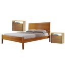 Ver imagem 1 de Conjunto Quarto de Casal Cama Queen Madeira Maciça e 2 Mesas de Cabeceira 2 Gavetas Unique