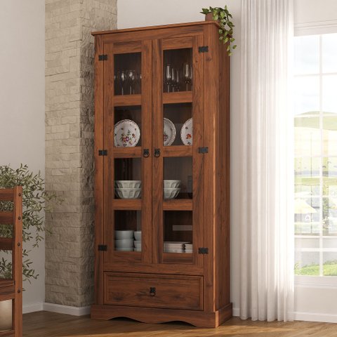 Cristaleira 2 Portas + 1 Gaveta Acapulco