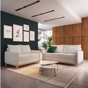Ver imagem 1 de Conjunto Sofá 2 e 3 Lugares Bipartido Lugano Branco Off White