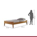 Ver imagem 4 de Conjunto Quarto de Solteiro Cama Madeira Maciça e Mesa de Cabeceira 2 Gavetas com Nicho Unique