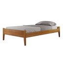 Ver imagem 3 de Conjunto Quarto de Solteiro Cama Madeira Maciça e Mesa de Cabeceira 2 Gavetas com Nicho Unique