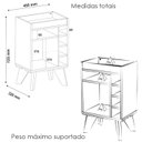 Ver imagem 3 de Aparador Adega Bar 4 Nichos 72x45 Cm Dri 4139 Preto Arly