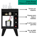 Ver imagem 5 de Aparador Adega Bar 4 Nichos 72x45 Cm Dri 4139 Preto Arly