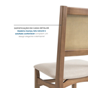 Ver imagem 5 de Kit 2 Cadeiras para Sala de Jantar Estofadas em Madeira Maciça com Encosto Tela Natural Serena Nogueira Marrom