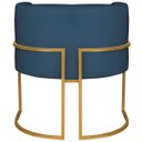 Ver imagem 6 de Poltrona Dália Luxo Moderna Estofada Design Sofisticado com Base de Ferro Dourado Suede