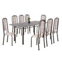 Ver imagem 2 de Conjunto de Mesa Retangular 180x75cm Tampo Granito Ocre 8 Cadeiras Lavínea