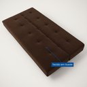 Ver imagem 2 de Sofá Cama 3 Lugares Casal Reclinável Suede com Almofadas Marrom