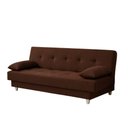 Ver mais imagens de Sofá Cama 3 Lugares Casal Reclinável Suede com Almofadas Marrom