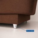 Ver imagem 4 de Sofá Cama 3 Lugares Casal Reclinável Suede com Almofadas Marrom