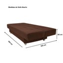 Ver imagem 6 de Sofá Cama 3 Lugares Casal Reclinável Suede com Almofadas Marrom