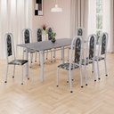 Ver imagem 1 de Conjunto de Mesa Retangular 180x75cm Tampo Granito Ocre 8 Cadeiras Lavínea