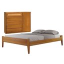 Ver imagem 1 de Conjunto Quarto de Casal Cama em Madeira Maciça e Cômoda 5 Gavetas com Sapateira Unique