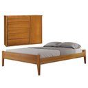 Ver imagem 1 de Conjunto Quarto de Casal Cama em Madeira Maciça e Cômoda 5 Gavetas com Sapateira Unique