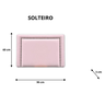 Cabeceira Solteiro Reta Luxo Estofada Com Tachas - Courino Rosa - 2